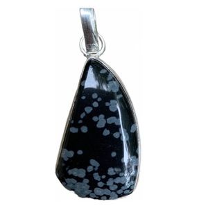 Snow flake Obsidian pendant